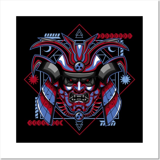 samurai head mask Wall Art by SHINIGAMII